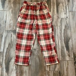 Plaid Pleated Pants